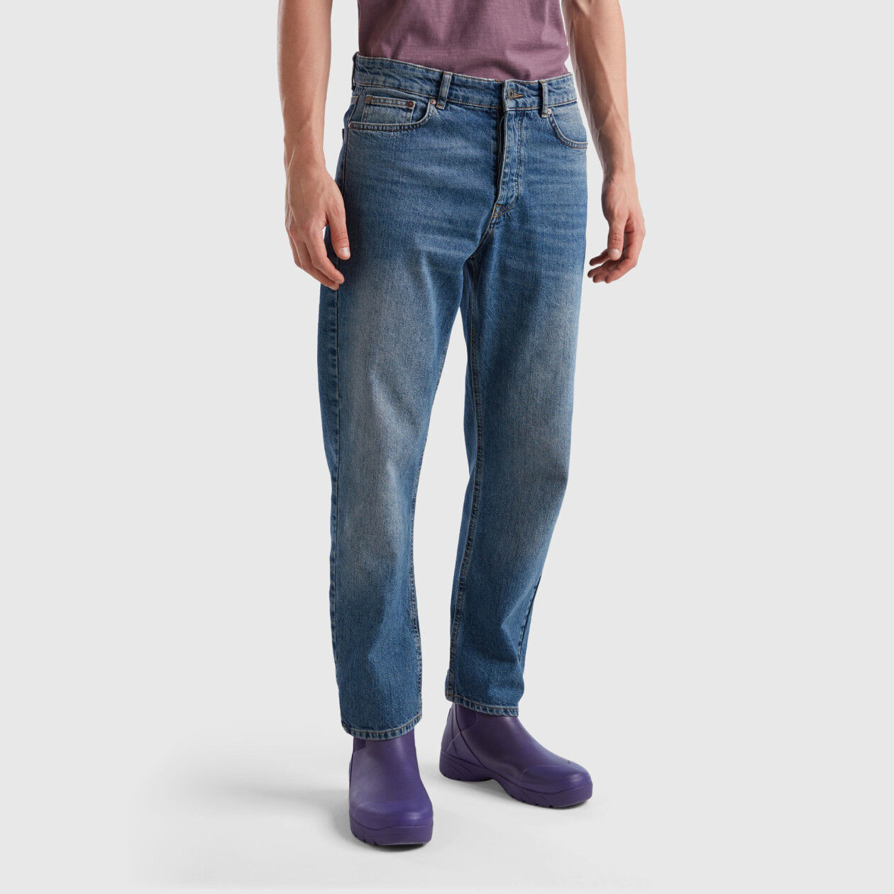 Tapered fit selvedge jeans · Indigo · Dressy | Massimo Dutti